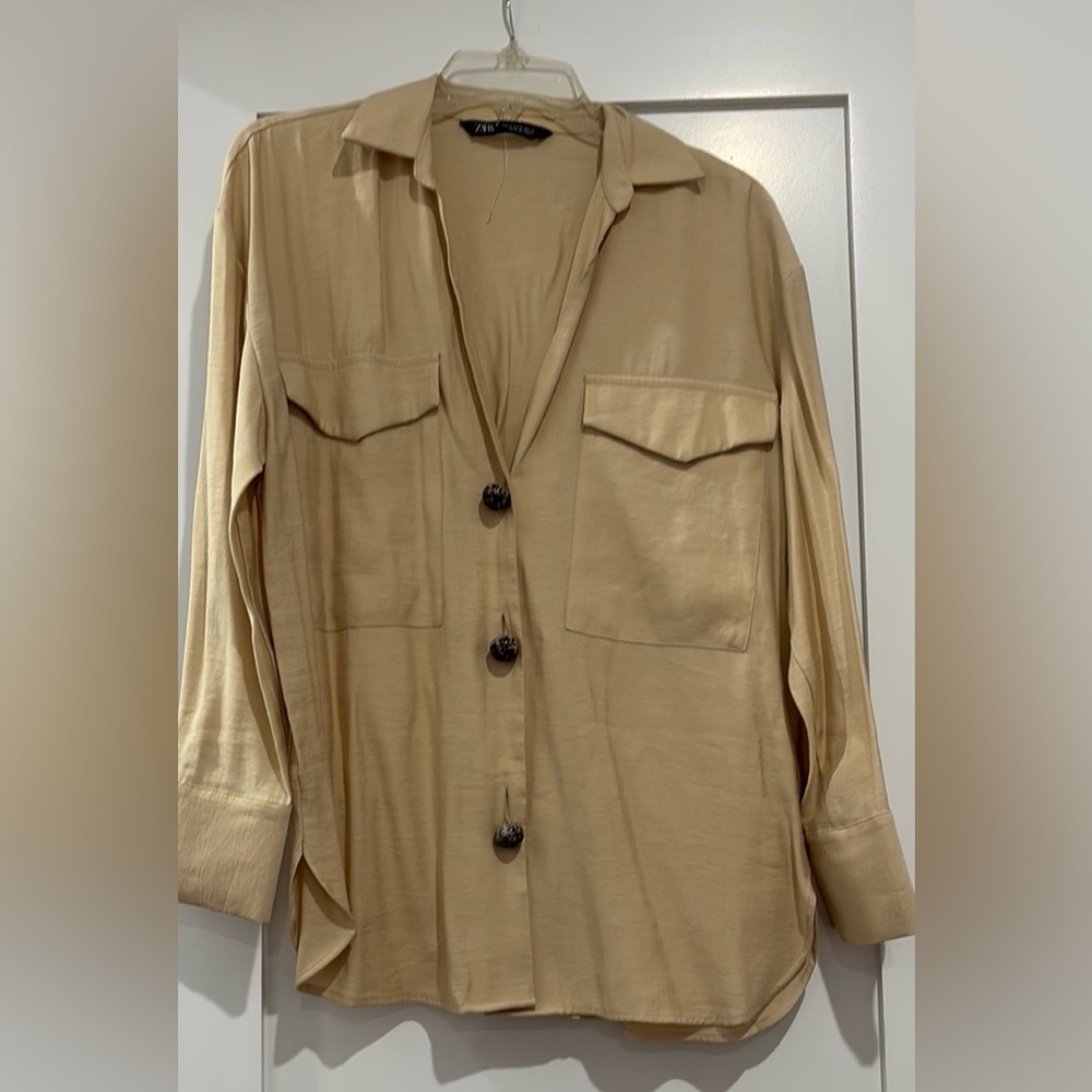 Tan Button-Up Shirt
